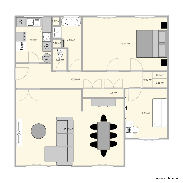 appartement fini. Plan de 0 pièce et 0 m2
