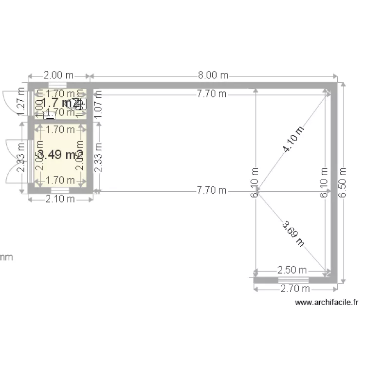 pool house L var2 sans mob sans piscine. Plan de 