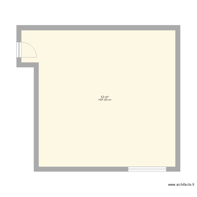 studio 53 m 2. Plan de 0 pièce et 0 m2