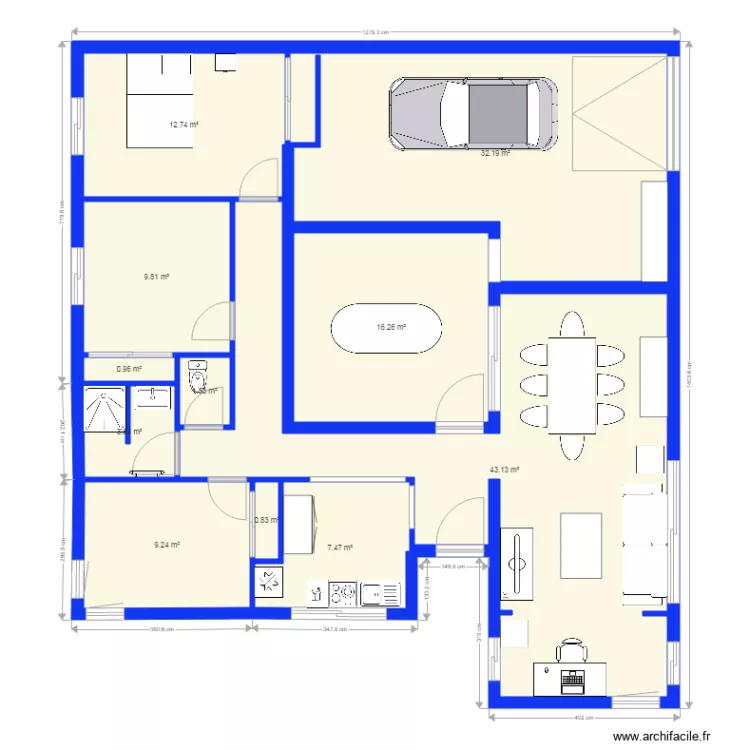Logement 4 Tours. Plan de 