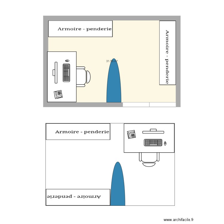 Dressing. Plan de 0 pièce et 0 m2