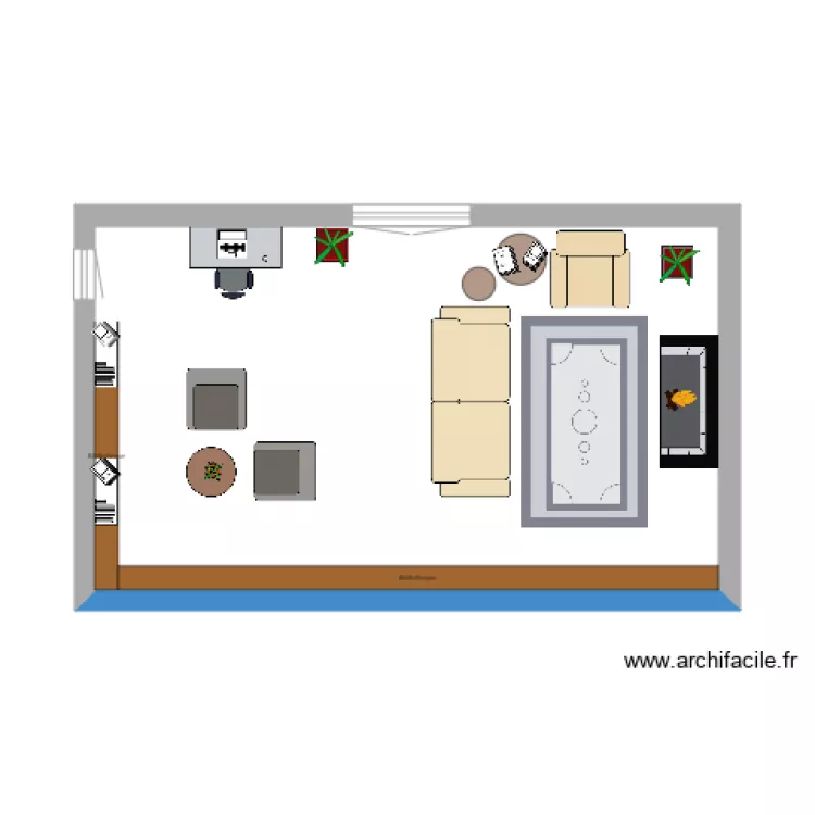 salon bibliotheque. Plan de 