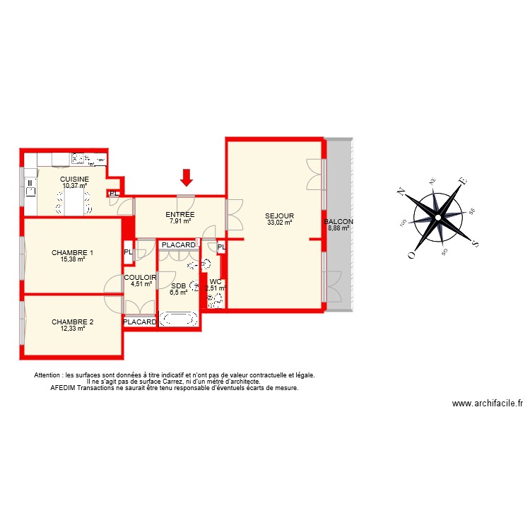 BI 8870. Plan de 18 pièces et 106 m2