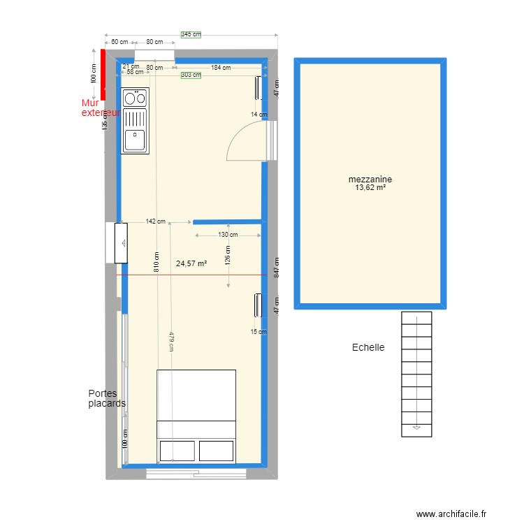 Plan garage 22 04 2022. Plan de 2 pièces et 38 m2