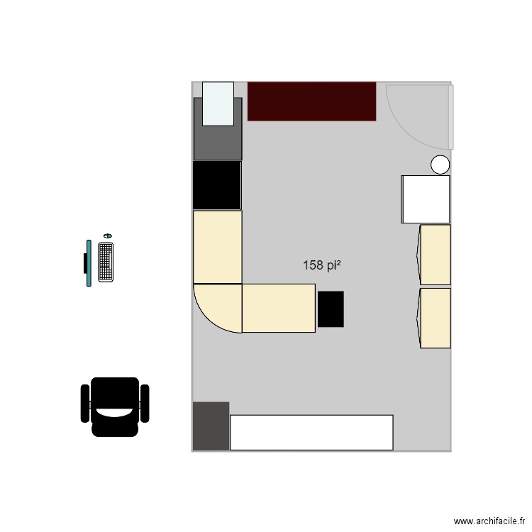 Bureau 1A. Plan de 0 pièce et 0 m2