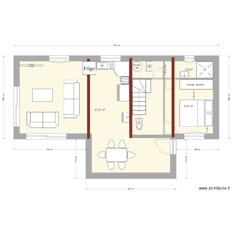 meuble houdetot 4. Plan de 0 pièce et 0 m2