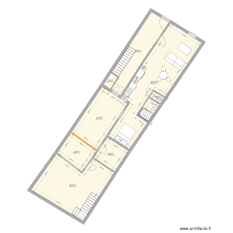 St J dA apparts2maisonnette. Plan de 19 pièces et 271 m2