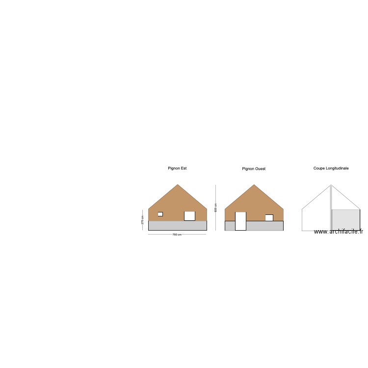 Pignons & Coupe. Plan de 0 pièce et 0 m2