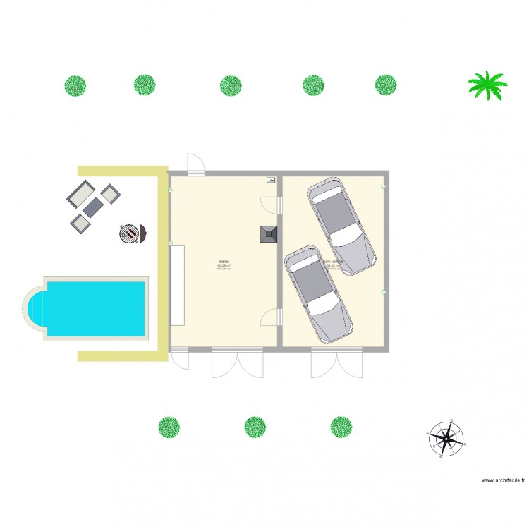 garage 1. Plan de 0 pièce et 0 m2