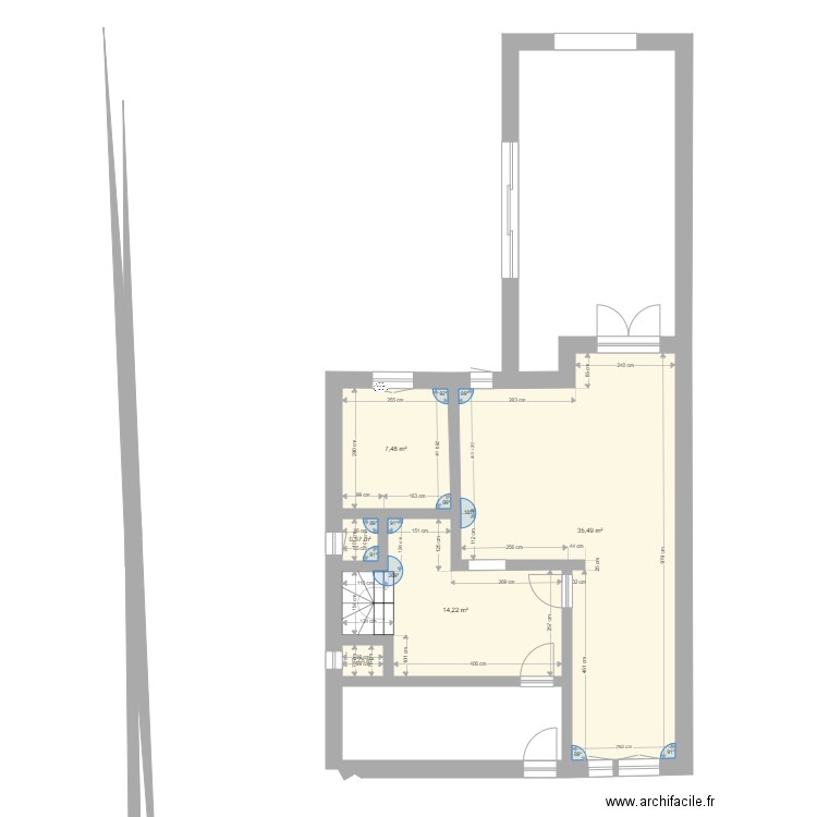 plan de maison avec extension. Plan de 0 pièce et 0 m2