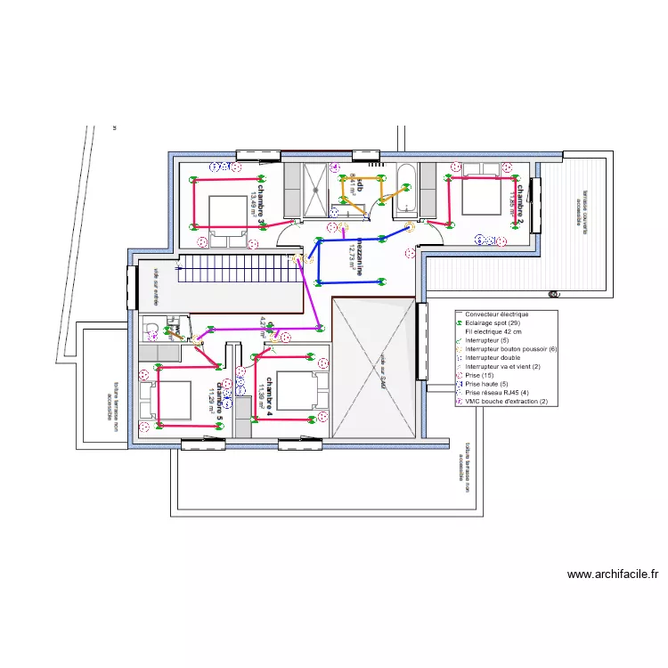 GONTHIER-PLAN ELEC-R+1. Plan de 