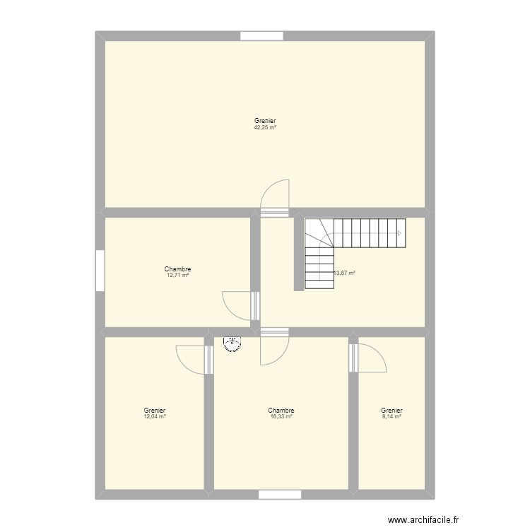 Deuxième étage 6440. Plan de 6 pièces et 105 m2