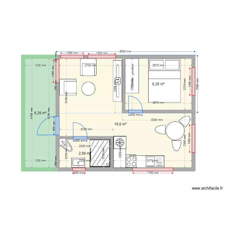 DOUBLE SQUARE 30М²(4). Plan de DOUBLE SQUARE 30М²(4). Plan de