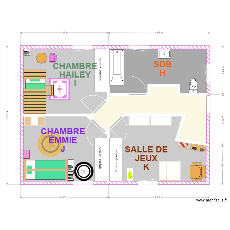 MAISON BEAUFORT 1ER SEUL PLAN. Plan de 5 pièces et 49 m2