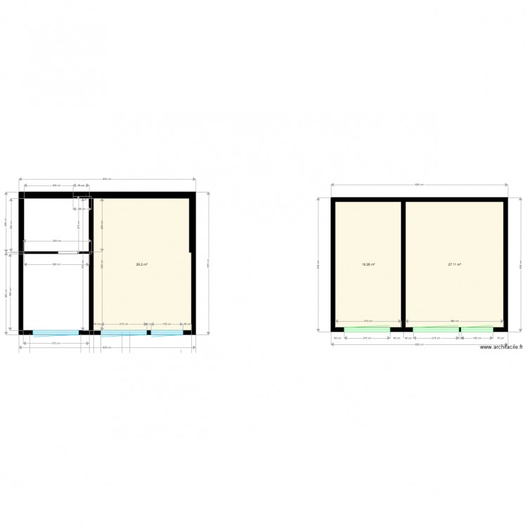 bandeaux sans 20cm poteau. Plan de 0 pièce et 0 m2