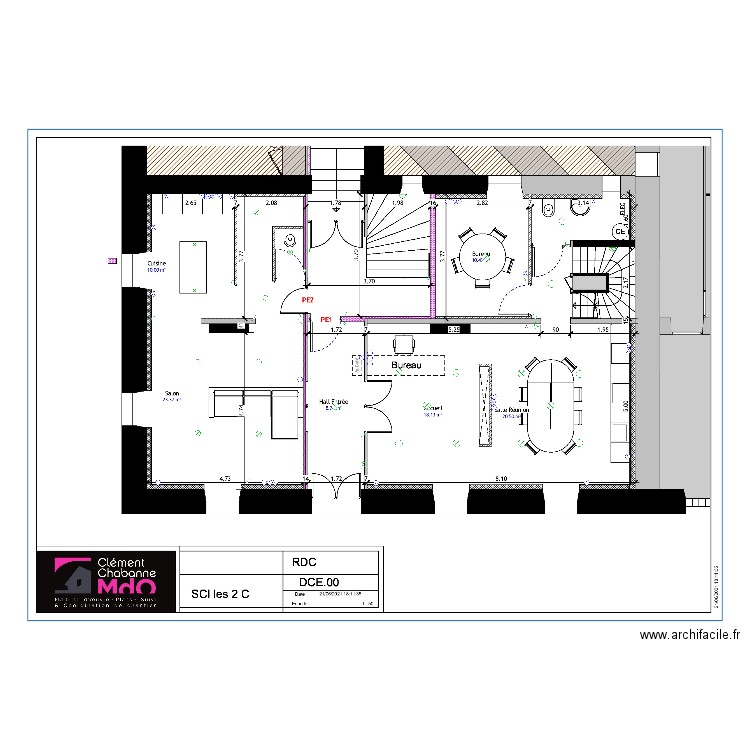 Bureau et maison Chabanne. Plan de 0 pièce et 0 m2