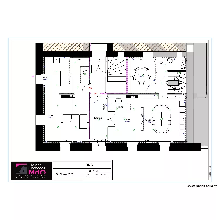 Bureau et maison Chabanne. Plan de 
