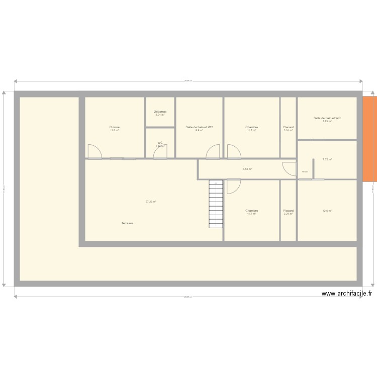 145M2. Plan de 38 pièces et 471 m2