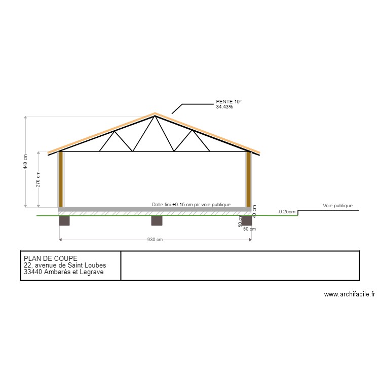 plan de coupe 2. Plan de 0 pièce et 0 m2