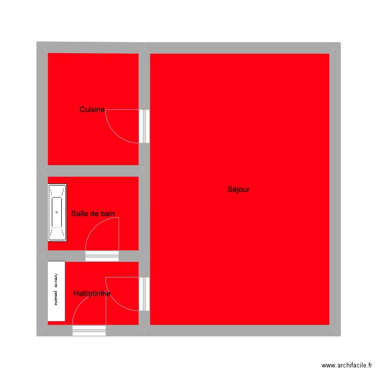 Gutenberg 2 Appt 43. Plan de 4 pièces et 41 m2