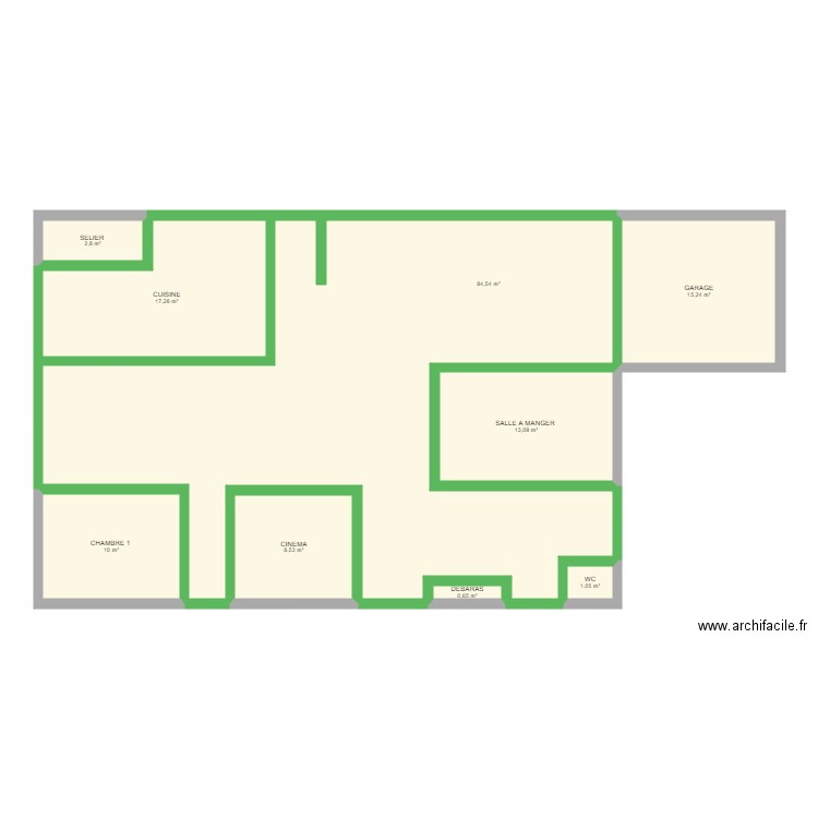 Futur maison . Plan de 9 pièces et 153 m2