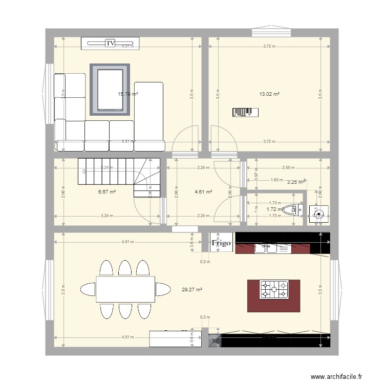 Maison Hellimer 1er etage modifié. Plan de 0 pièce et 0 m2