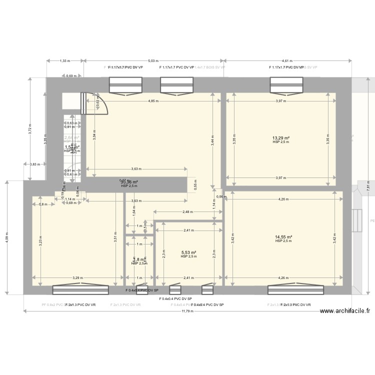 Arnaud. Plan de 12 pièces et 148 m2