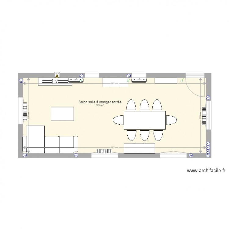 Salon salle à manger. Plan de 0 pièce et 0 m2