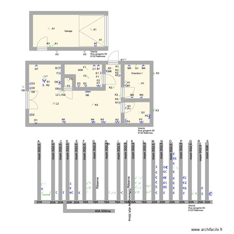 Vescia. Plan de 0 pièce et 0 m2