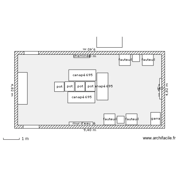 salle d'attente. Plan de 