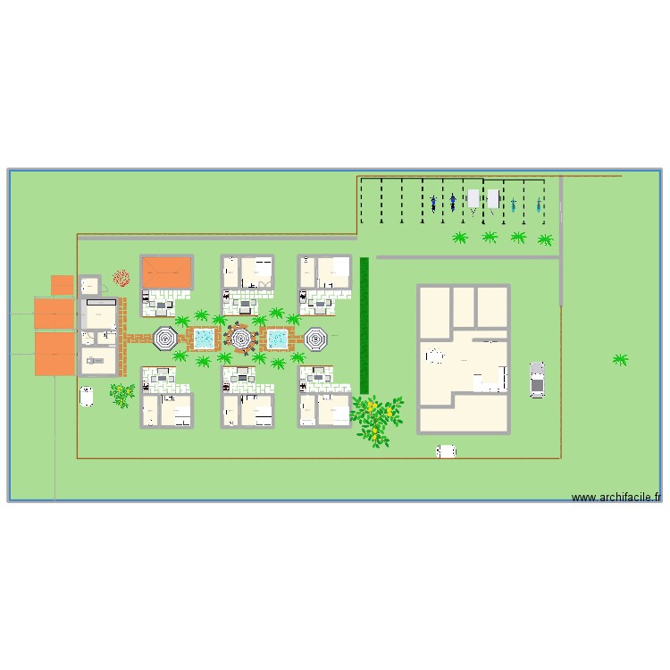 TI-GABY. Plan de 20 pièces et -1226 m2