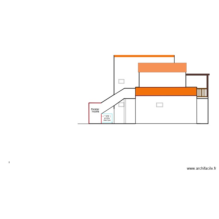 escalier profil 1. Plan de 12 pièces et 28 m2