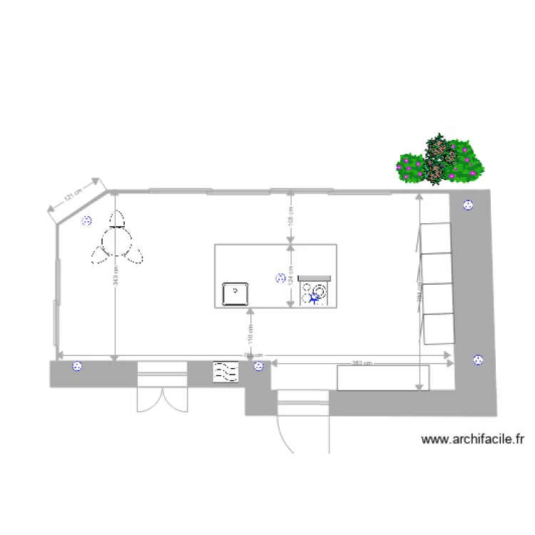 cuisine reel. Plan de 