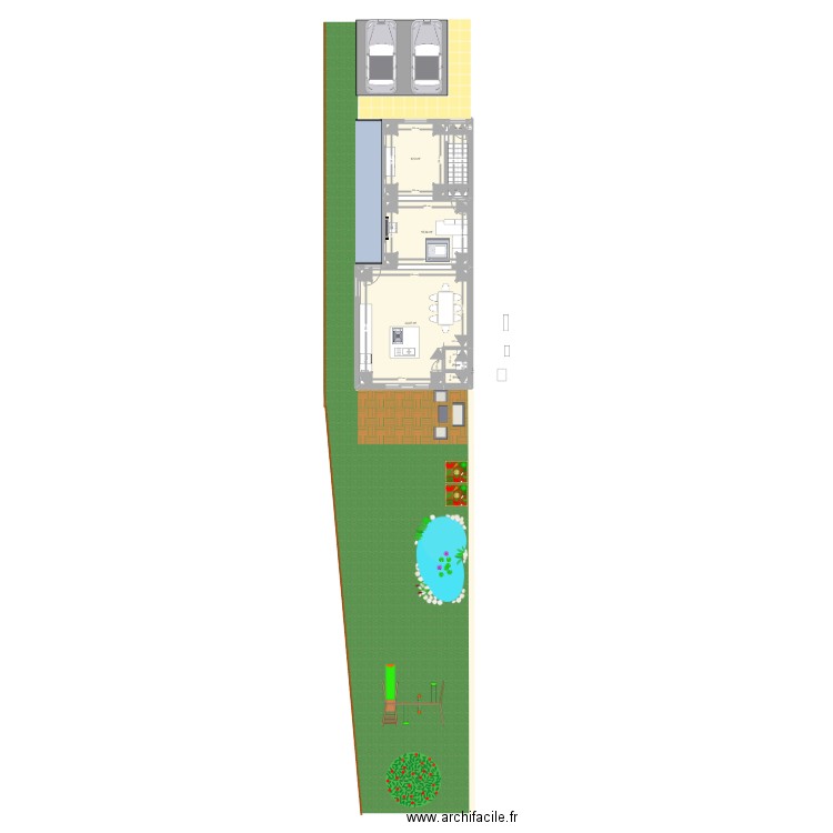 plan Jérôme avec aménagement. Plan de 9 pièces et 133 m2