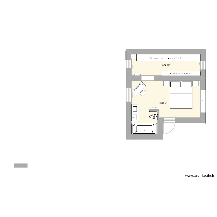 Maison Ecureuils 2. Plan de 2 pièces et 23 m2