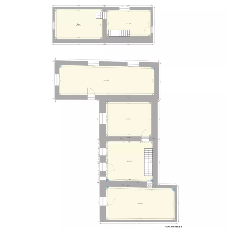 MAISON RANCHAL existant. Plan de 