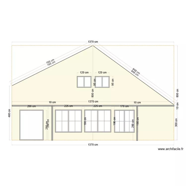 FACADE EST AVANT. Plan de FACADE EST AVANT. Plan de