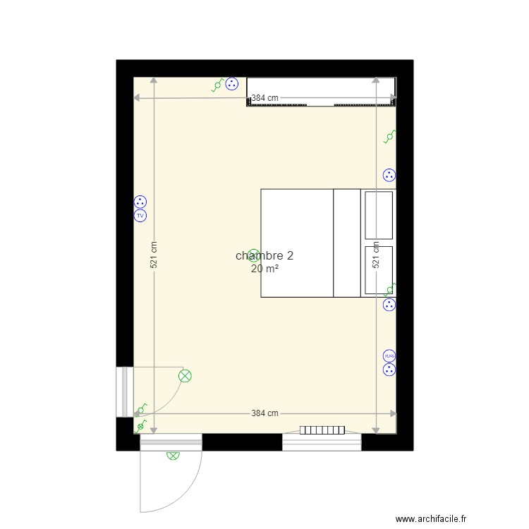 chambre 222. Plan de 0 pièce et 0 m2