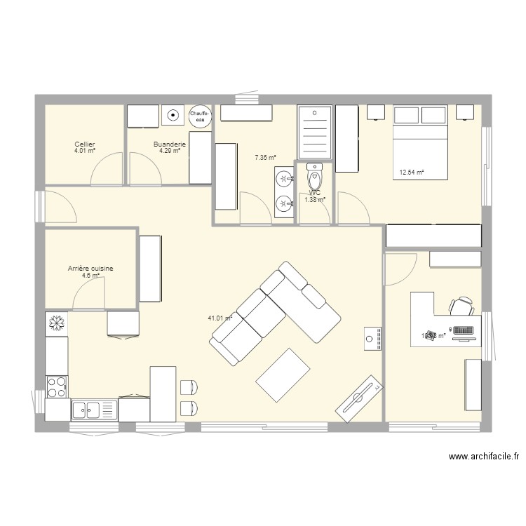 Maison 80m2 bioclimatique 2. Plan de 0 pièce et 0 m2