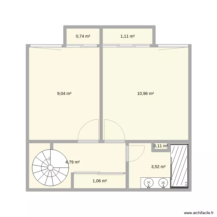 appartement-lilas-50-&eacute;tage. Plan de 