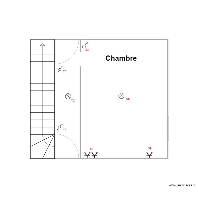 chambre.2. Plan de 1 pièce et 15 m2