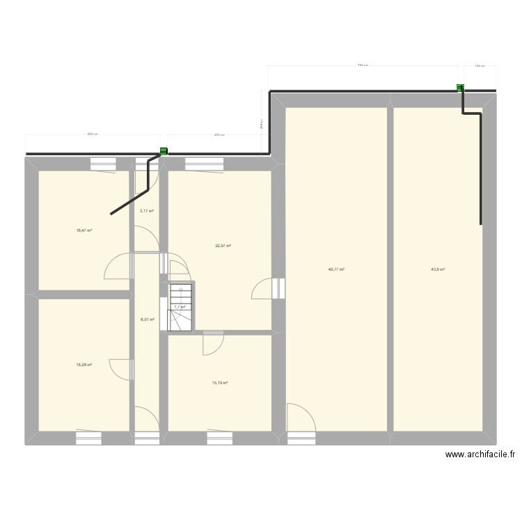 Henriville evacuation eau pluviale. Plan de 17 pièces et 343 m2