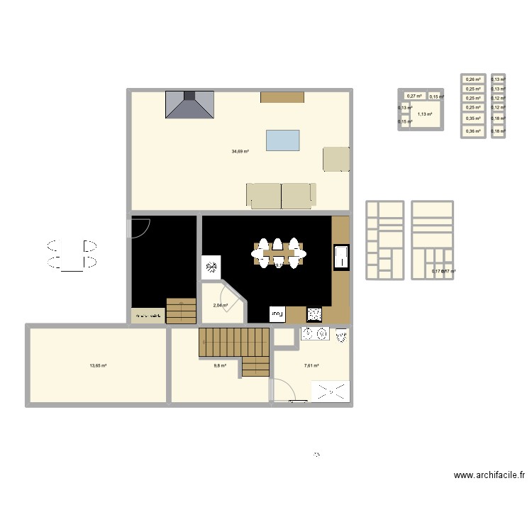 bgbg. Plan de 46 pièces et 108 m2