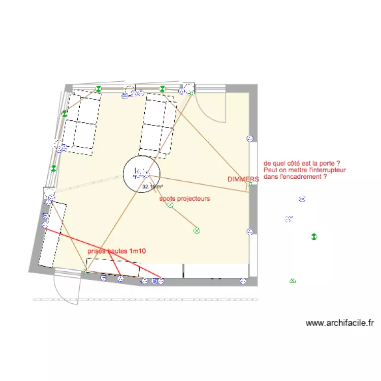 family room. Plan de family room. Plan de