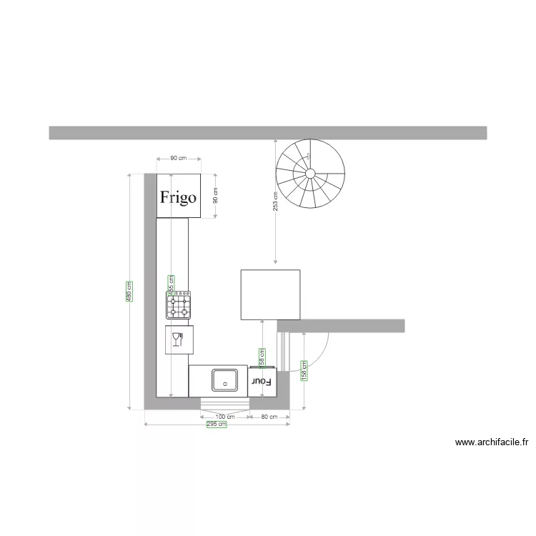 CUISINE ANEXE. Plan de 