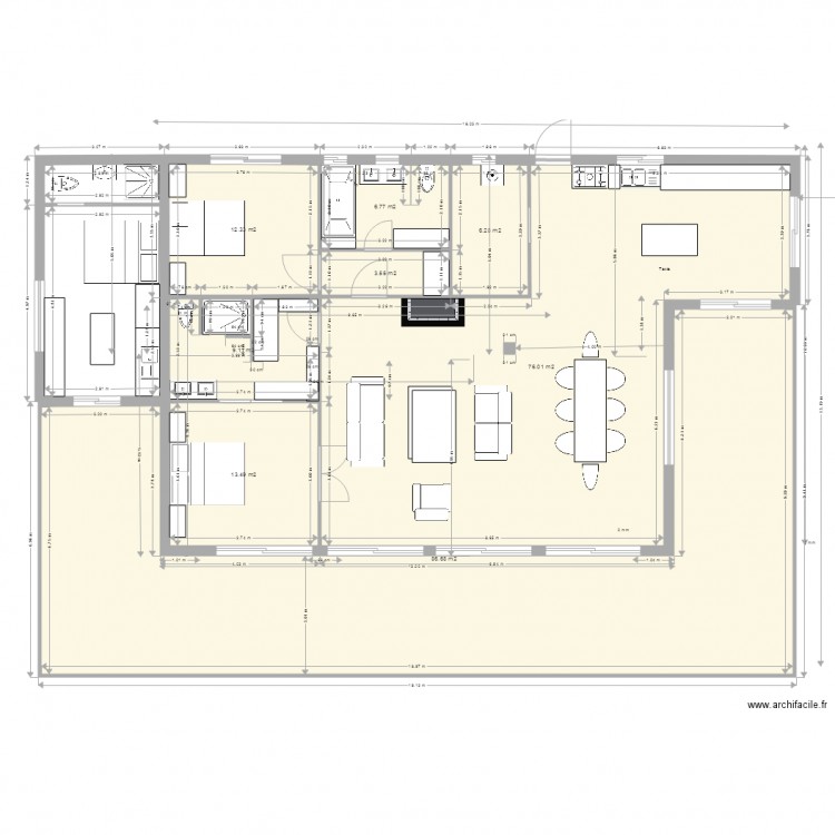 La case bambou plan def 110m bis avec terrasse. Plan de 0 pièce et 0 m2