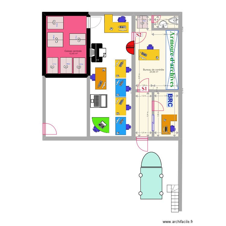 Plan de construction . Plan de 2 pièces et 38 m2