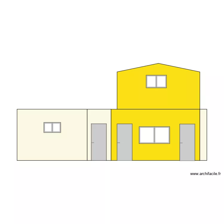 facade est modifi&eacute;e. Plan de 