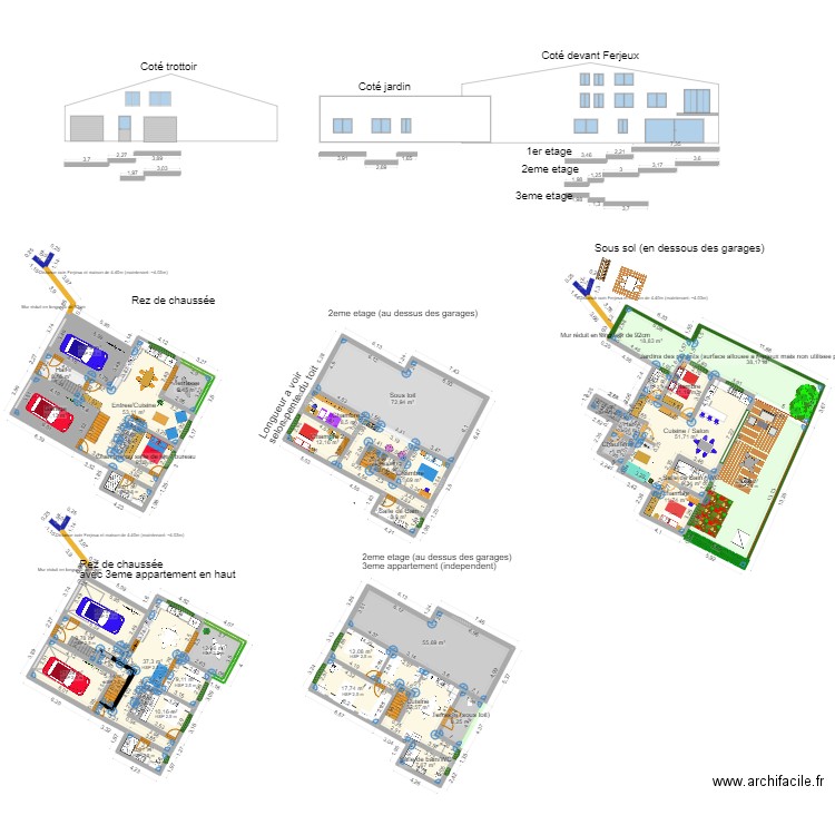 1er etage sur cadastre v3 25 Feb avec facade. Plan de 42 pièces et 754 m2