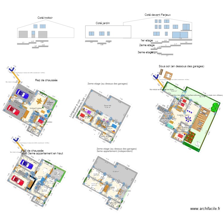 1er etage sur cadastre v3 25 Feb avec facade. Plan de 0 pièce et 0 m2